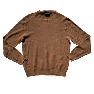 Dan John Textured Knit Long Sleeve Shirt Carmel Brown Men's XL Old Money Euro